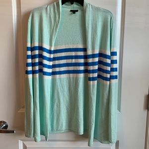 Talbots Striped Open Front Cardigan